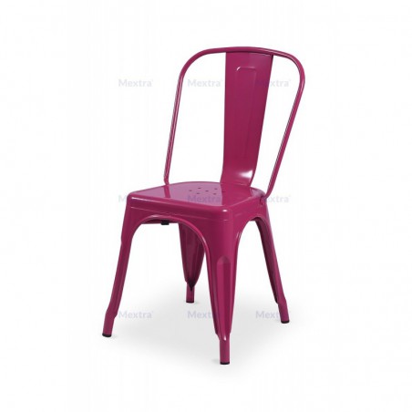 Silla de bar PARIS inspirado en TOLIX rosa