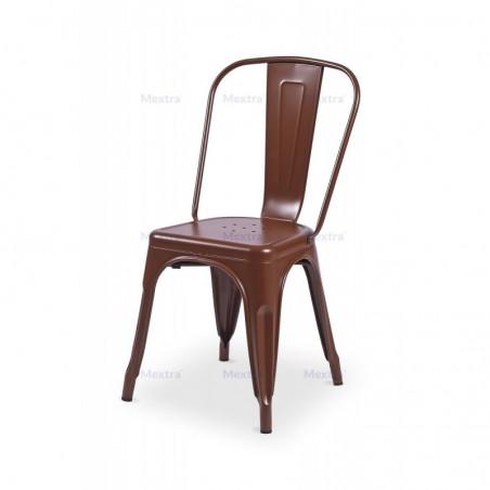Silla de bar PARIS inspirado en TOLIX marrón
