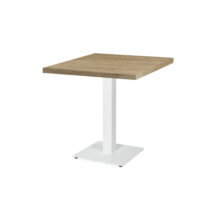 Mesa Da Bistro ALFA S blanco 80x80 Roble lírico