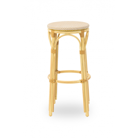 Taburete bar de tecnorratán Francesco beige
