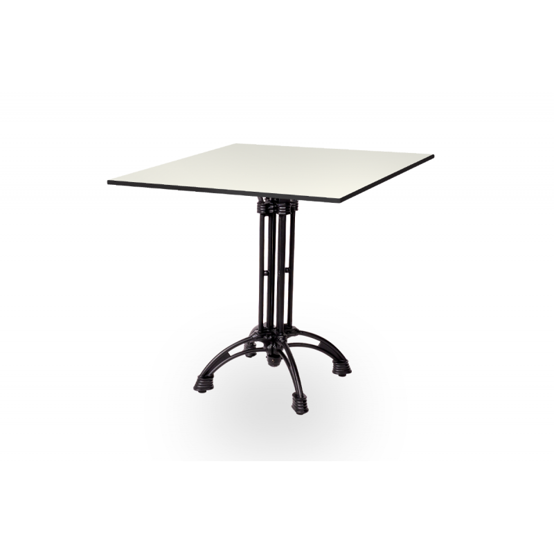 Mesa De Jardin De Cerveza RUSTICAL negro 69x69 Blanco clásico