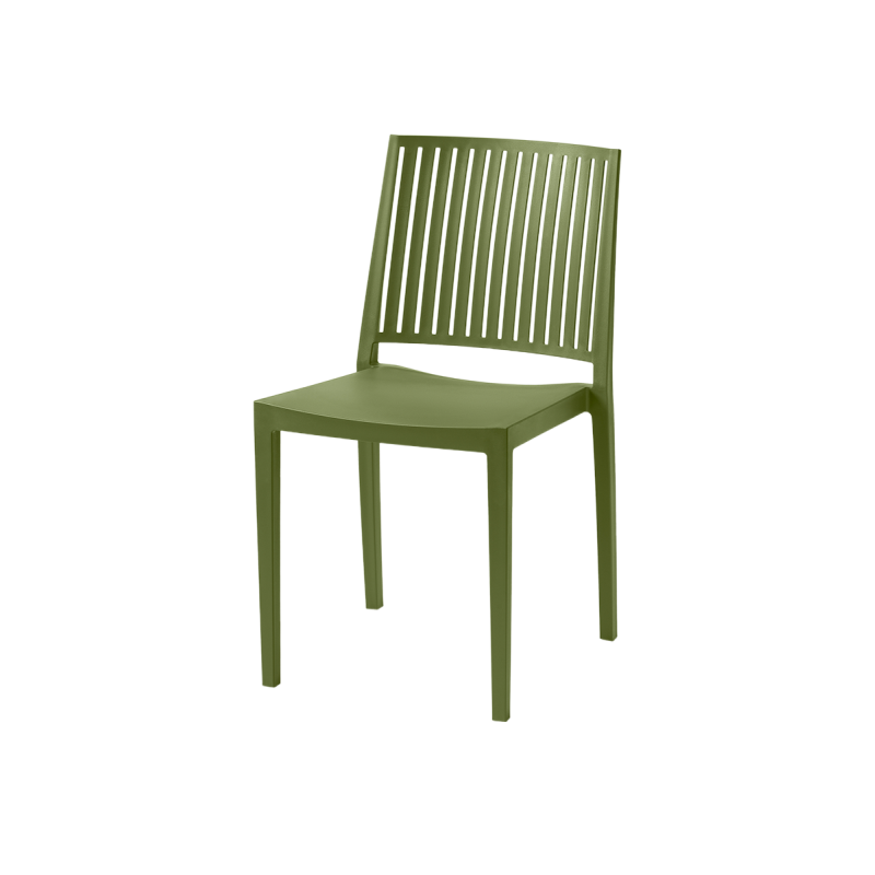 La silla de cafetería Gomera Stripes olio verde