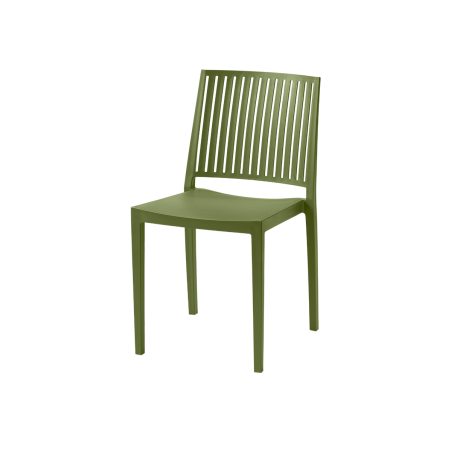 La silla de cafetería Gomera Stripes olio verde