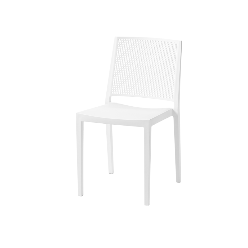 La silla de cafetería GOMERA NET blanco