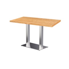 Mesa de cafetería SIGMA DUO con tablero de madera chapada