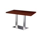 Mesa de cafetería SIGMA DUO con tablero de madera chapada
