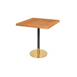 Mesa de cafetería OMEGA R con sobre de madera enchapada
