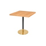 Mesa de cafetería OMEGA R con sobre de madera enchapada