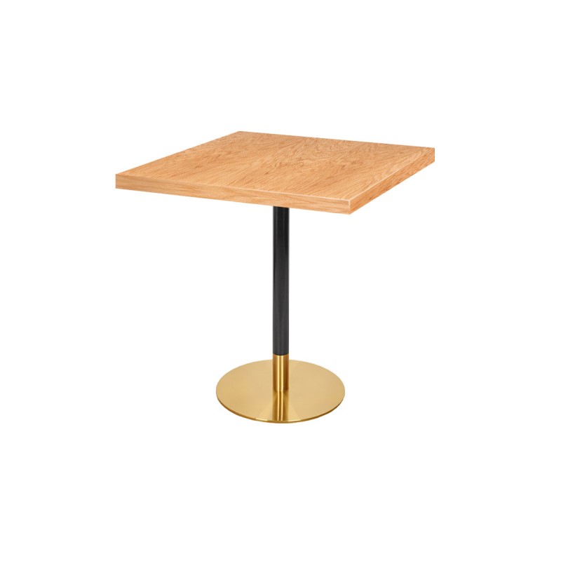 Mesa de cafetería OMEGA R con sobre de madera enchapada