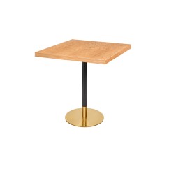Mesa de cafetería OMEGA R con sobre de madera enchapada