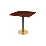 Mesa de cafetería OMEGA R con sobre de madera enchapada