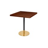 Mesa de cafetería OMEGA R con sobre de madera enchapada