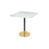 Mesa de cafetería OMEGA R con sobre de madera enchapada
