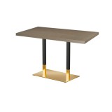 Mesa de cafetería OMEGA DUO con tablero de madera enchapada