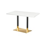 Mesa de cafetería OMEGA DUO con tablero de madera enchapada