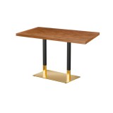 Mesa de cafetería OMEGA DUO con tablero de madera enchapada