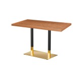 Mesa de cafetería OMEGA DUO con tablero de madera enchapada