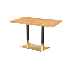 Mesa de cafetería OMEGA DUO con tablero de madera enchapada