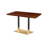 Mesa de cafetería OMEGA DUO con tablero de madera enchapada