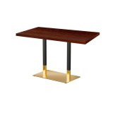 Mesa de cafetería OMEGA DUO con tablero de madera enchapada