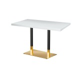 Mesa de cafetería OMEGA DUO con tablero de madera enchapada