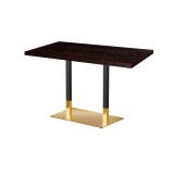 Mesa de cafetería OMEGA DUO con tablero de madera enchapada