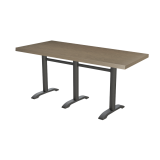 Mesa de cafetería CARVO TRIO con sobre de madera chapada