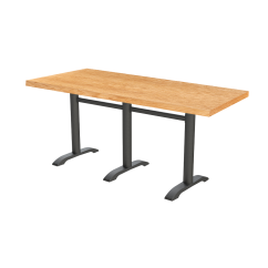 Mesa de cafetería CARVO TRIO con sobre de madera chapada