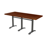 Mesa de cafetería CARVO TRIO con sobre de madera chapada