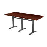 Mesa de cafetería CARVO TRIO con sobre de madera chapada