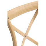 Silla de boda de madera CROSS-BACK WOOD RATTAN natural blanqueado
