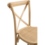 Silla de boda de madera CROSS-BACK WOOD RATTAN natural blanqueado