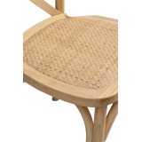 Silla de boda de madera CROSS-BACK WOOD RATTAN natural blanqueado