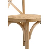 Silla de boda de madera CROSS-BACK WOOD RATTAN natural blanqueado