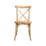 Silla de boda de madera CROSS-BACK WOOD RATTAN natural blanqueado
