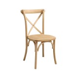 Silla de boda de madera CROSS-BACK WOOD RATTAN natural blanqueado