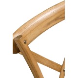 Silla de boda de madera CROSS-BACK WOOD RATTAN rústico brillante