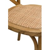 Silla de boda de madera CROSS-BACK WOOD RATTAN rústico brillante