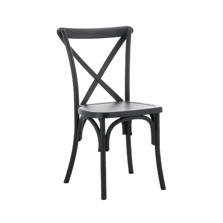 La silla de boda de polipropileno CROSS-BACK POLYWOOD negro
