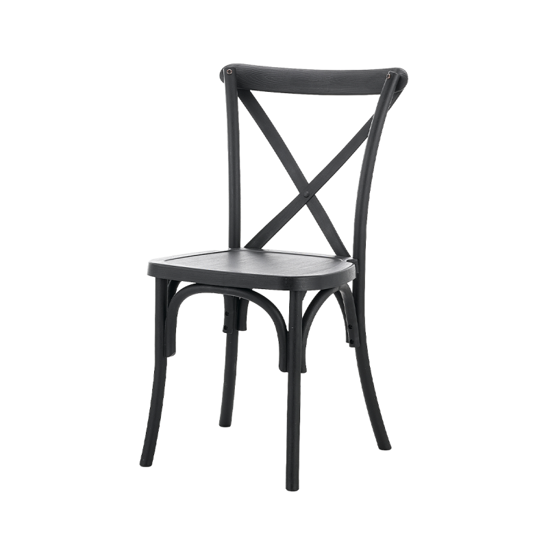 La silla de boda de polipropileno CROSS-BACK POLYWOOD negro