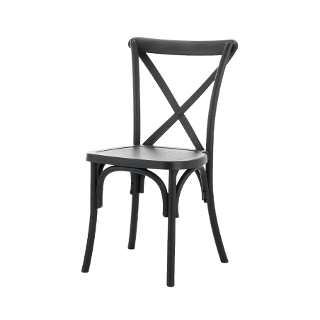La silla de boda de polipropileno CROSS-BACK POLYWOOD negro