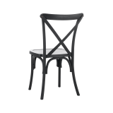 La silla de boda de polipropileno CROSS-BACK POLYWOOD negro