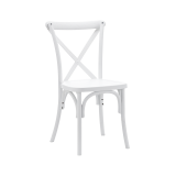 Silla de boda CROSS-BACK POLYWOOD blanca