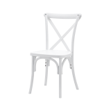 Silla de boda CROSS-BACK POLYWOOD blanca