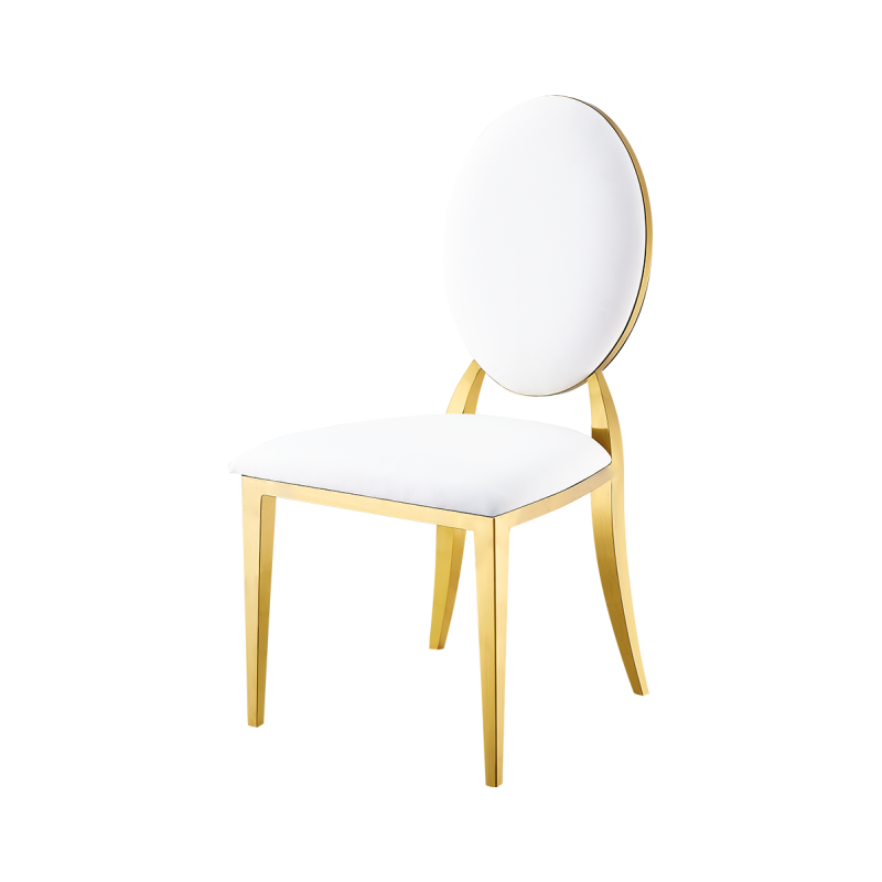 Silla de boda metálica GLAMOUR ALL TAP oro–blanco