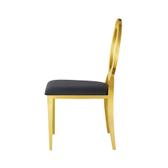 Silla de boda metálica Glamour Tap oro–negro