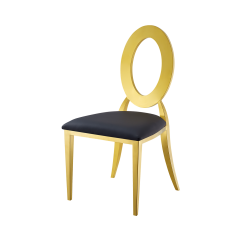 Silla de boda metálica Glamour Tap oro–negro