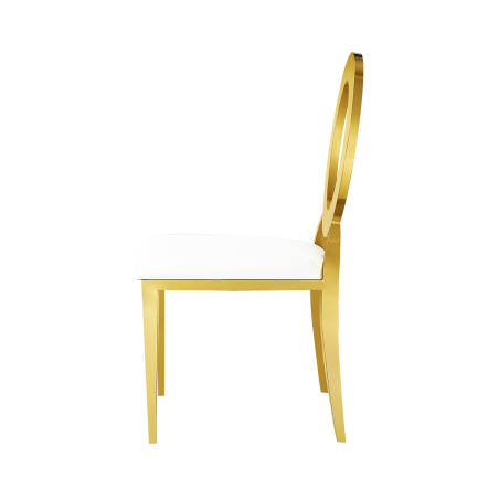Silla de boda metálica Glamour Tap oro–blanco