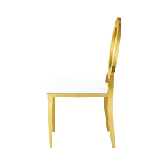 Silla de boda metálica Glamour Tap oro–blanco