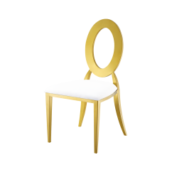 Silla de boda metálica Glamour Tap oro–blanco